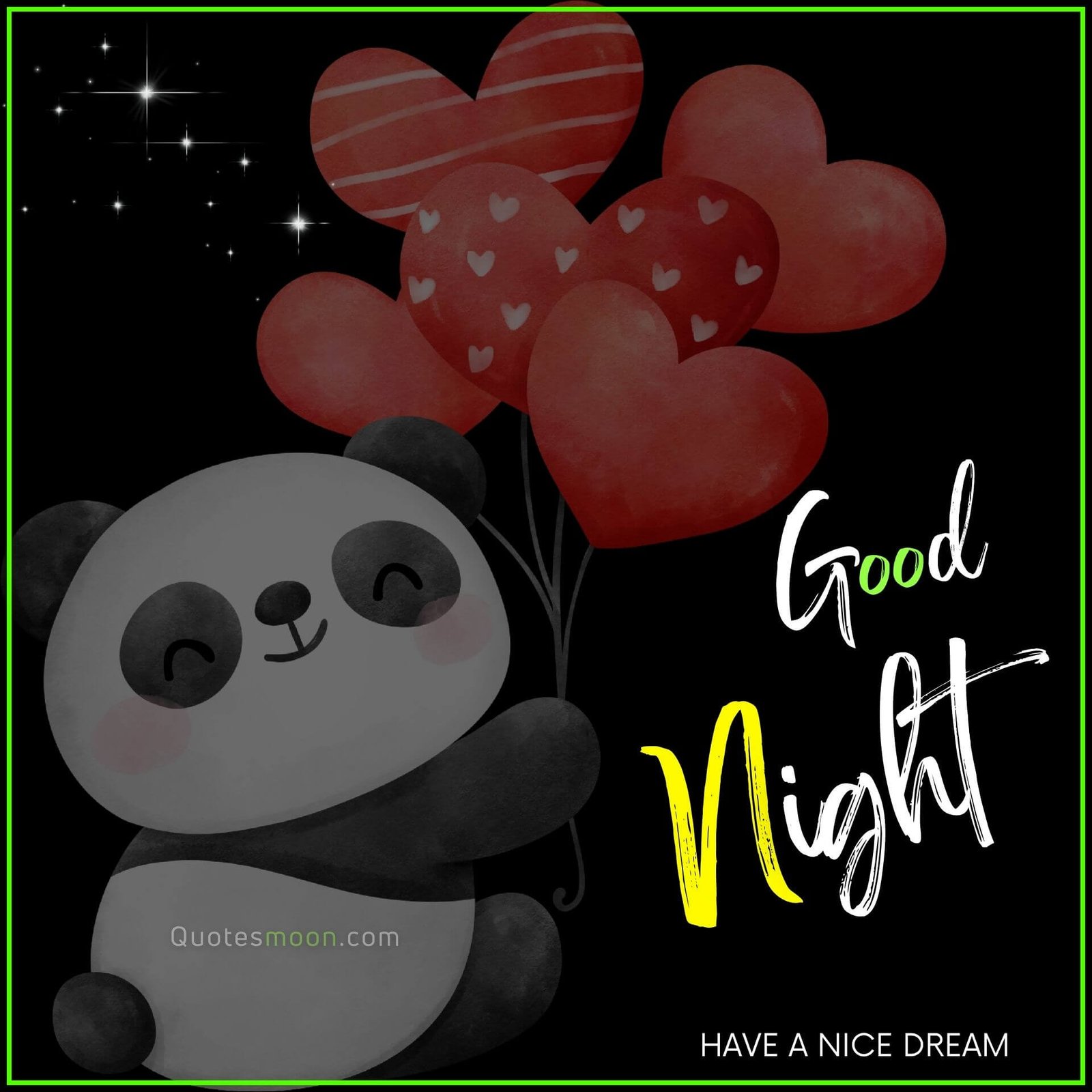 small panda good night time image