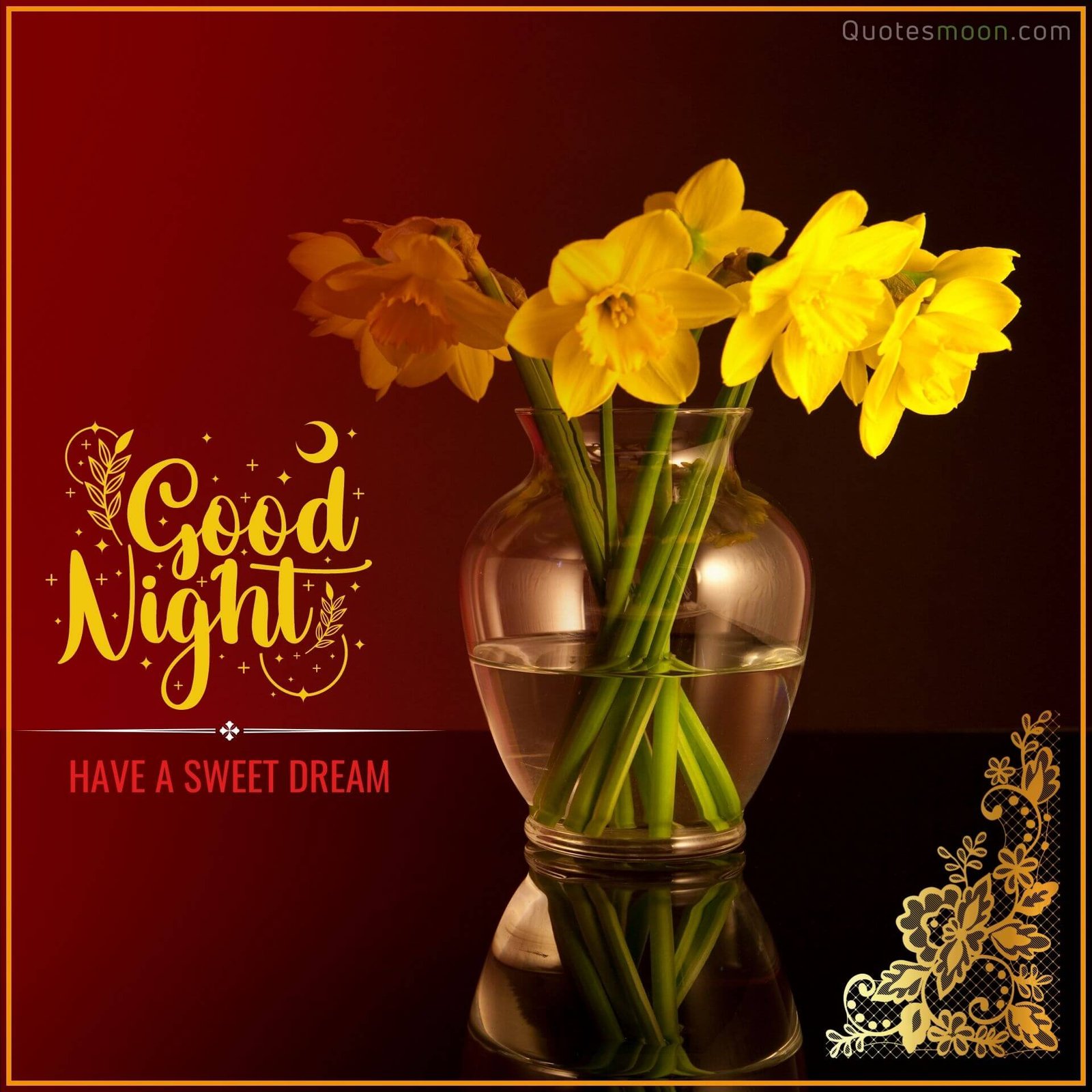 night wishes with flowers images
