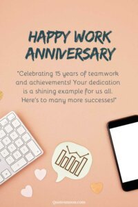 Happy 15 Year Work Anniversary Message, Quotes And Images - Quotesmoon