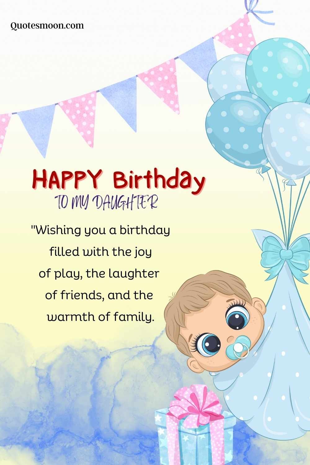 Sweet Happy Birthday Daughter Wishes with image