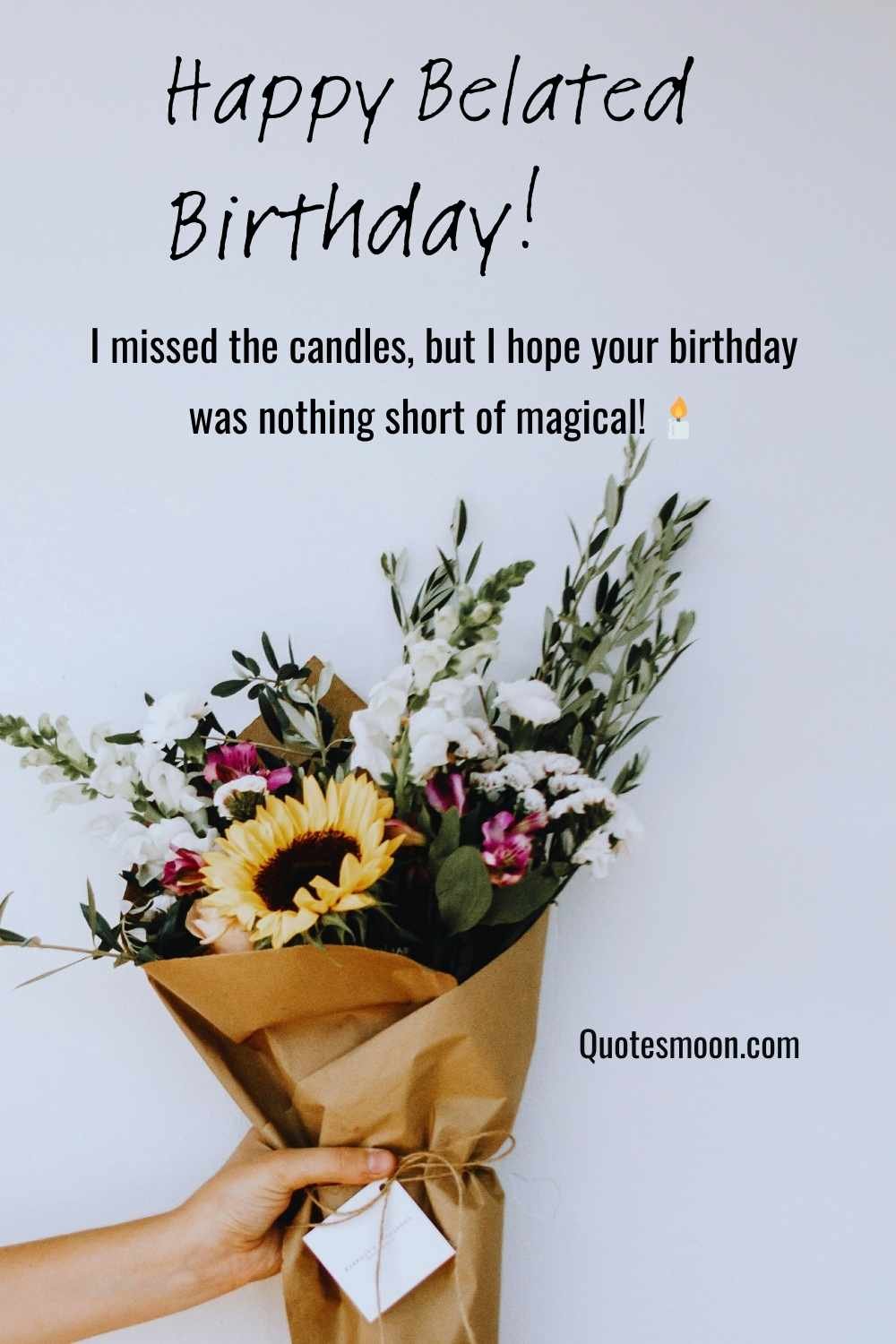 belated birthday images wishes with flowers HD