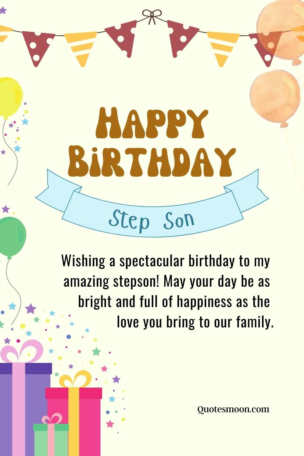 Touching Birthday Wishes for Stepson with image HD