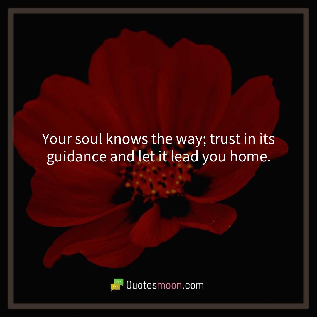 Your soul knows the way; trust in its guidance and let it lead you home.
