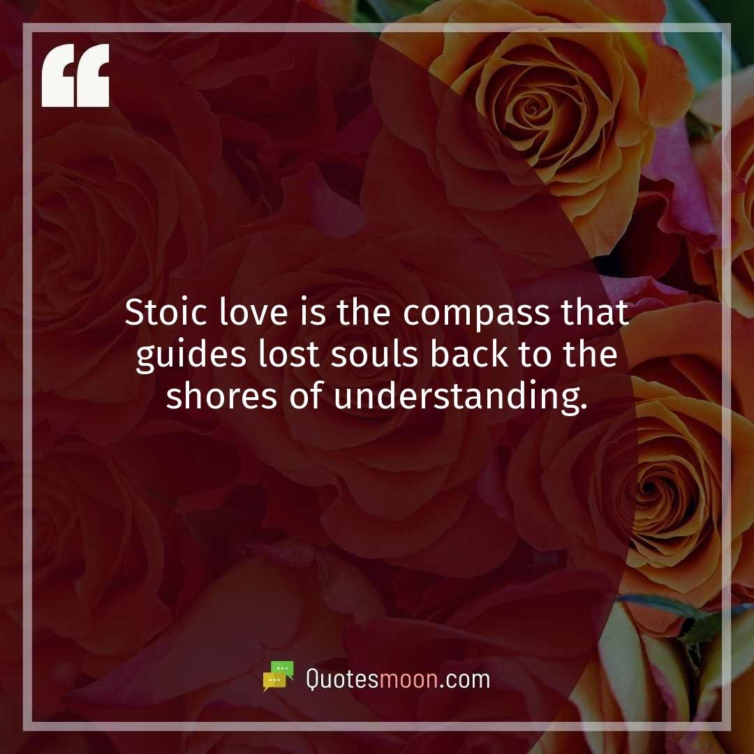 Stoic love is the compass that guides lost souls back to the shores of understanding.