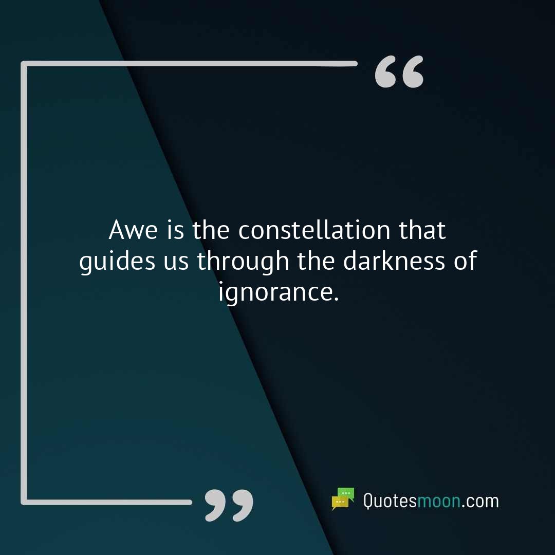 Awe is the constellation that guides us through the darkness of ignorance.