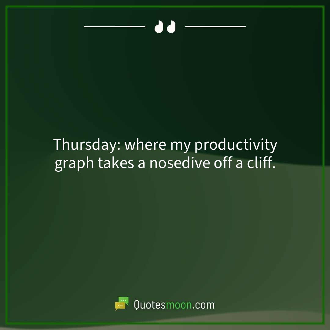Thursday: where my productivity graph takes a nosedive off a cliff.