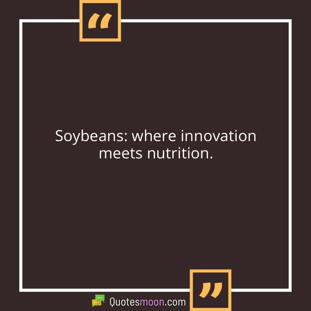 Soybeans: where innovation meets nutrition.