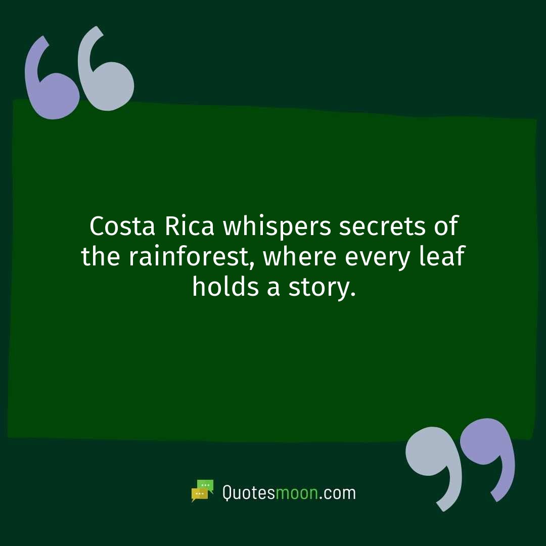 Costa Rica whispers secrets of the rainforest, where every leaf holds a story.