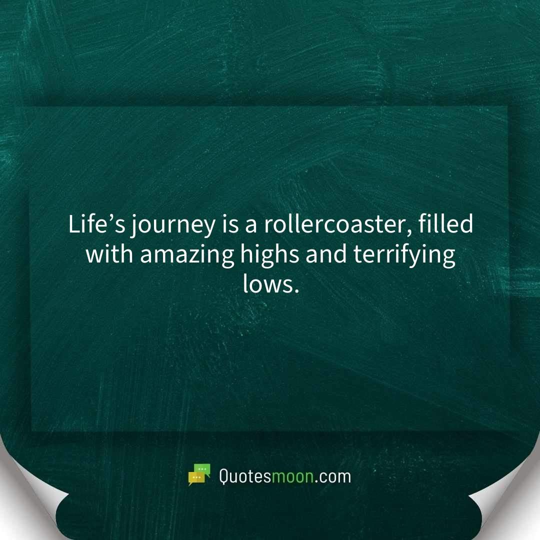 Life’s journey is a rollercoaster, filled with amazing highs and terrifying lows.