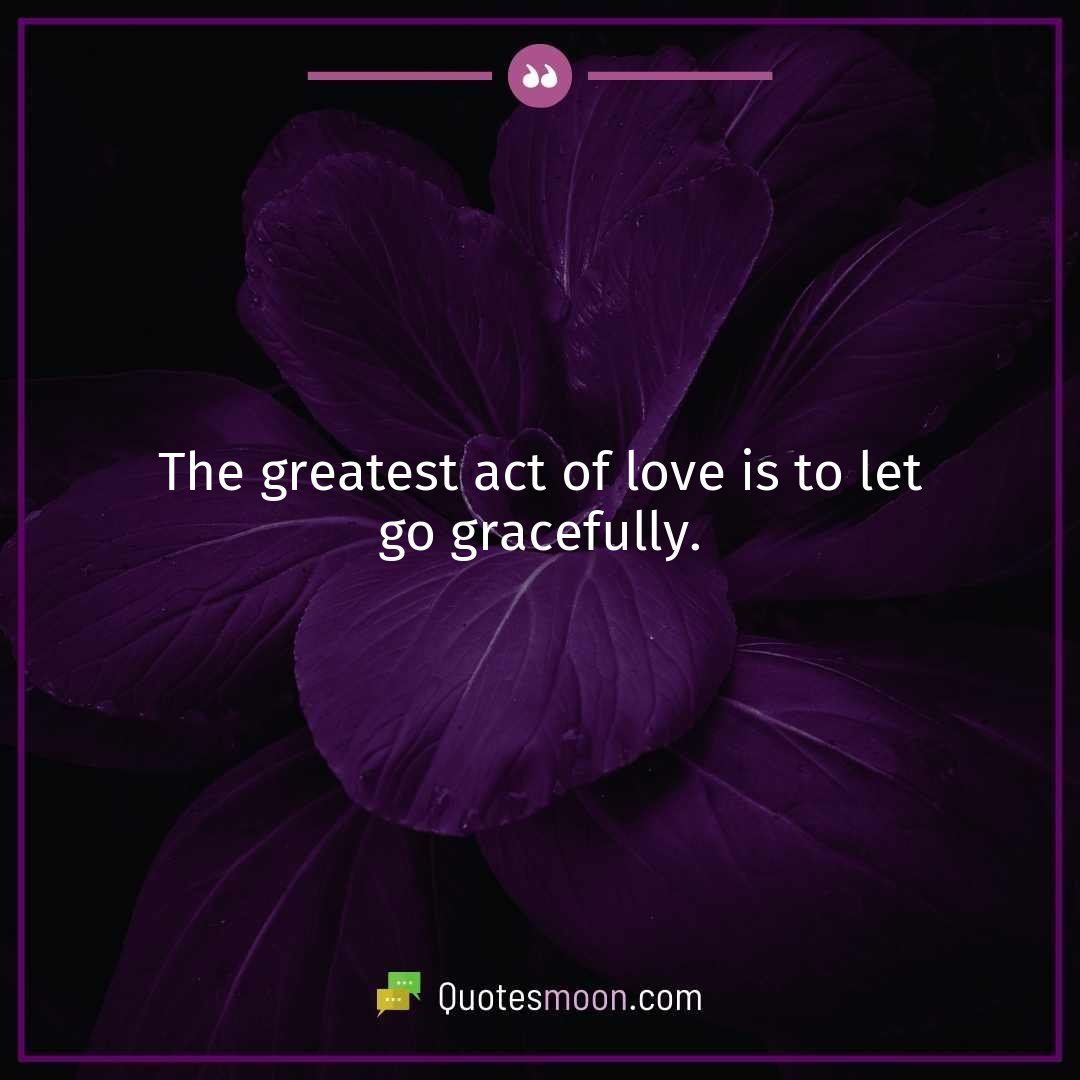 The greatest act of love is to let go gracefully.