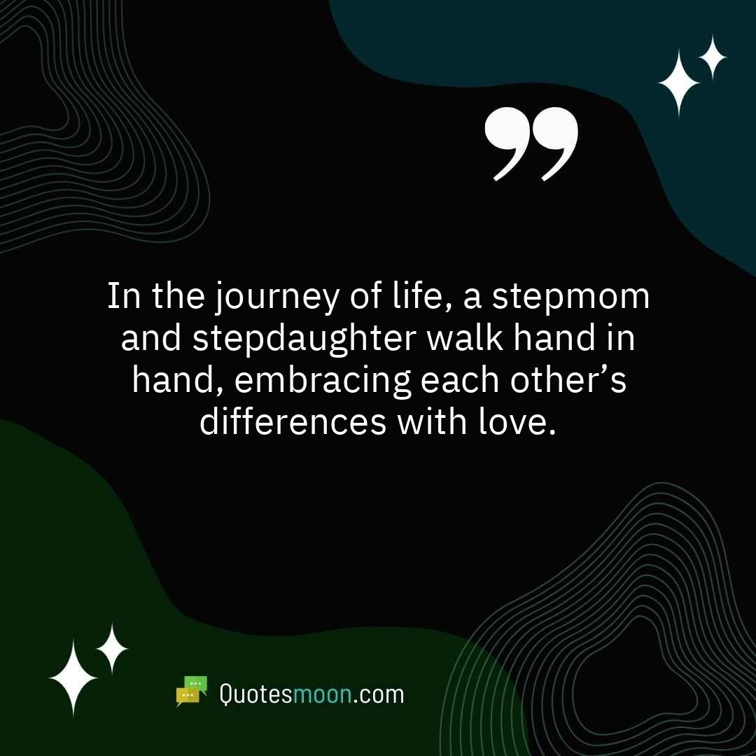 In the journey of life, a stepmom and stepdaughter walk hand in hand, embracing each other’s differences with love.