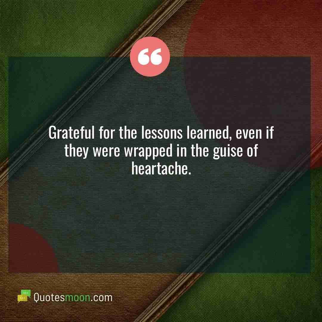 Grateful for the lessons learned, even if they were wrapped in the guise of heartache.