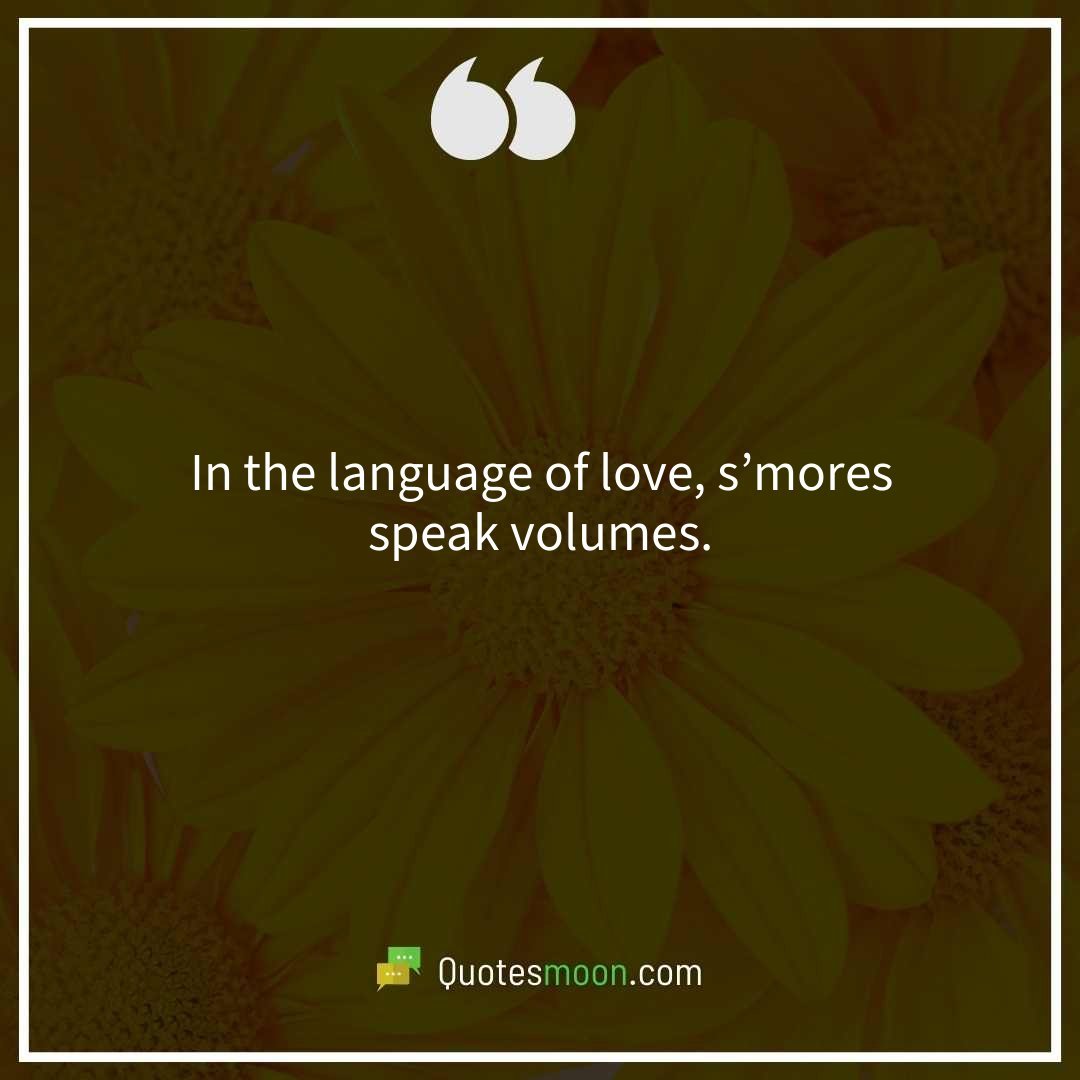 In the language of love, s’mores speak volumes.