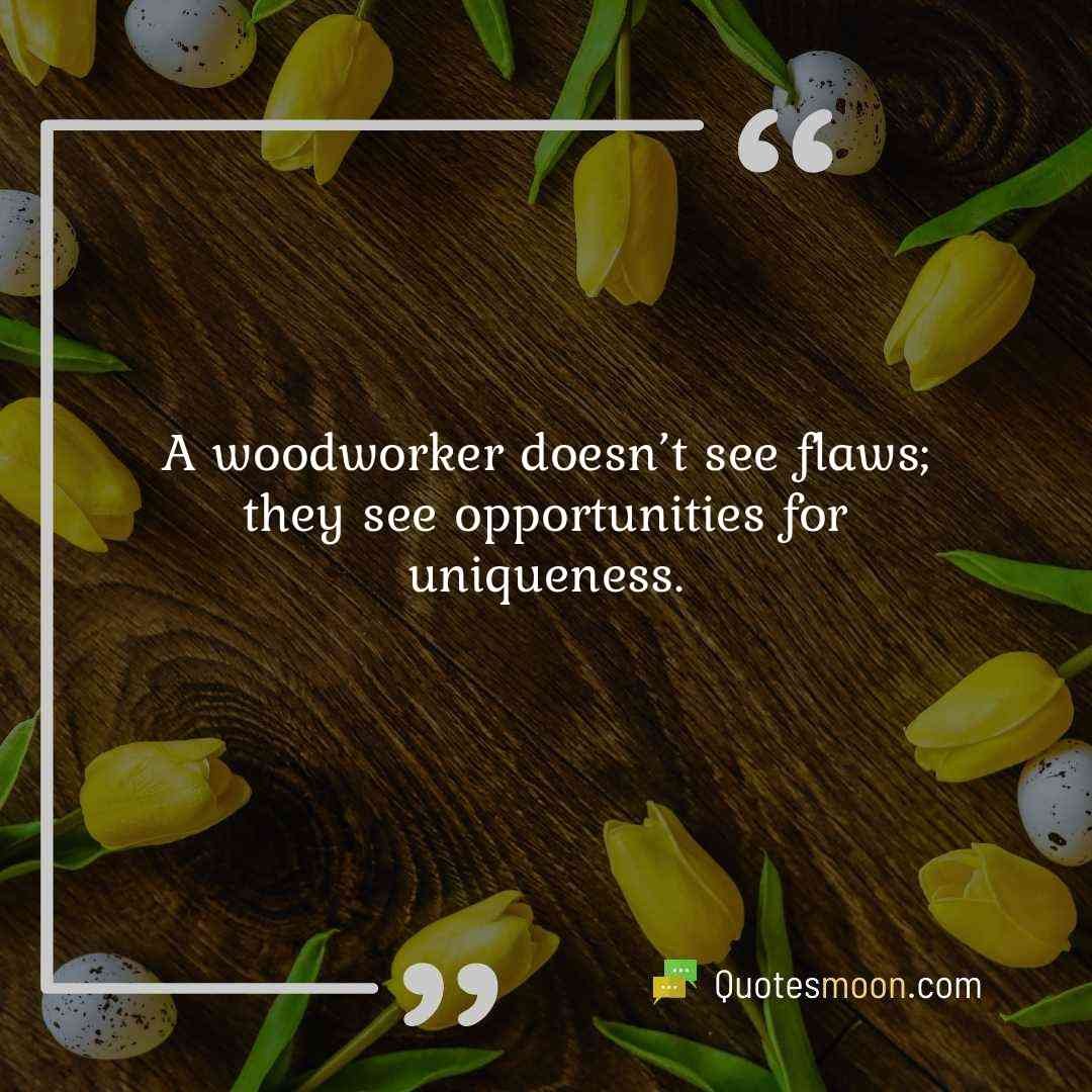 A woodworker doesn’t see flaws; they see opportunities for uniqueness.