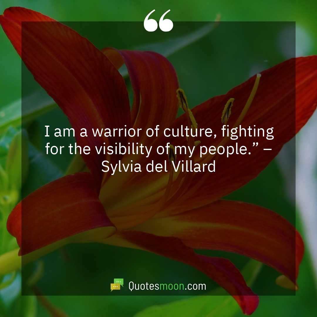 I am a warrior of culture, fighting for the visibility of my people.” – Sylvia del Villard